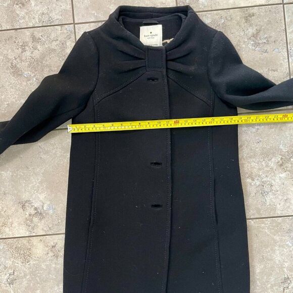 Kate Spade ETTA Wool Bow Coat Black | Size 6 - Picture 11 of 11